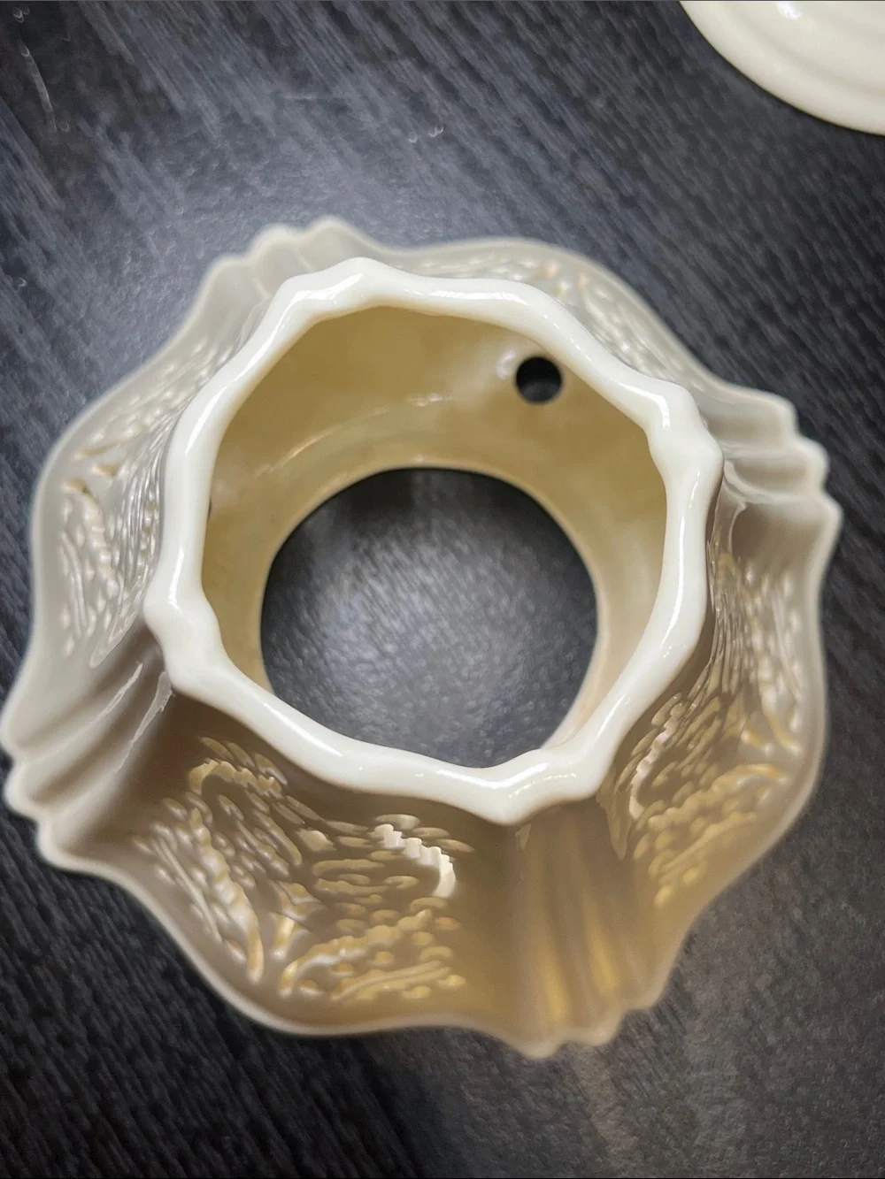 Yankee Candle Ivory Cream Ceramic Cutout Candle Holder Fairy Lamp